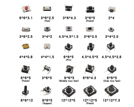 25 Kinds of Tact Switch 125PCS Small Key Switch Button for DIY Module